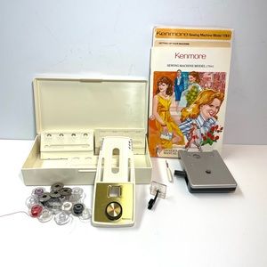 Vintage Sears Kenmore Sewing Machine Accessories Model 17841 buttonhole & manual